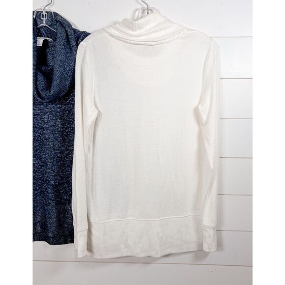 NWOT Nine West Cowl Neck Pullover Sweater White Gray Small Set of 2 - Picture 5 of 11
